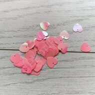Пайетки "Сердечки" 14 мм ( 5 грамм), цв.розовый