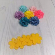 Набор для изготовления цветочка из корейского мягкого фетра, 3,5 см, цв.темно-желтый