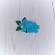 Патч сборный из корейского фетра "Цветок маленький" 25 мм, цв.бирюзовый