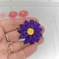 Патч сборный из корейского фетра "Цветок" 50 мм, цв.фиолетовый