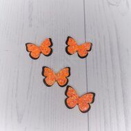 Патч сборный "Бабочка на фетре" 26*37 мм, цв.оранжевый
