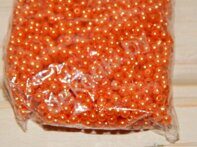 Бусины под жемчуг (пластик) 4 мм, цв.оранжевый 133 (3 гр. примерно 100 шт)