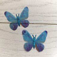 Бабочка шифоновая двухслойная 58 мм, цв.сине-сиреневый