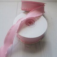 Декоративная лента с волнистым краем 25 мм, цв.розовый