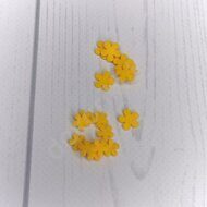 Набор мелких цветочков из мягкого фетра "Пятилистник круглый" 8 мм, (10 шт) цв.темно-желтый