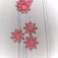 Патч-вырубка из глиттерного фоамирана 2 мм "Снежинка 8" 50 мм, цв.розовый