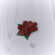 Патч сборный из корейского фетра "Цветок маленький" 25 мм, цв.бордовый
