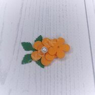 Патч сборный из корейского фетра "Цветок маленький" 25 мм, цв.оранжевый