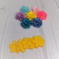 Набор для изготовления цветочка из корейского мягкого фетра, 3,5 см, цв.темно-желтый