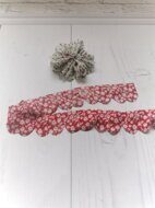 Лента-складка  "Мелкие цветочки" 3 см (отрез 55 см), цв.красный