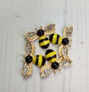 Кабошоны флоризель "Пчелка" 25*17 мм, цв.желтый
