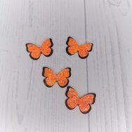 Патч сборный "Бабочка на фетре" 26*37 мм, цв.оранжевый