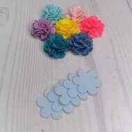 Набор для изготовления цветочка из корейского мягкого фетра, 3,5 см, цв.голубой