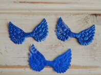 Патч глиттер "Крылья ангела", 50*33 мм, цв.синий