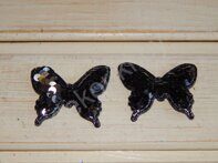 Патч "Бабочка" с двухсторонними пайетками, 5*4 см, цв.черный