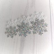 Набор для ободка из кожзама и фетра "Снежинки" , цв.серебро голография (2 шт)