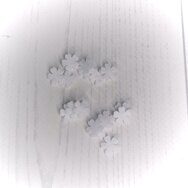 Набор мелких цветочков из мягкого фетра "Пятилистник фигурный" 10 мм, цв.белый (10 шт)