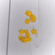 Набор мелких цветочков из мягкого фетра "Пятилистник круглый" 10 мм, (10 шт) цв.темно-желтый