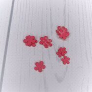 Набор мелких цветочков из мягкого фетра "Пятилистник круглый" 10 мм, (10 шт) цв.фуксия