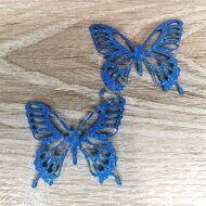 Патч-вырубка "Бабочка ажурная" 55 мм, цв.голубой