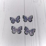 Патч сборный "Бабочка на фетре" 26*37 мм, цв.серебро мультиколор