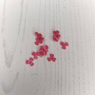 Набор мелких цветочков из мягкого фетра "Три лепестка" 6 мм, (10 шт) цв.фуксия