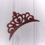 Патч из глиттерного фоамирана "Диадема 2" 15*7 см, цв.вишневый