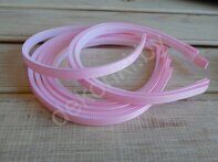 Ободок для волос пластик с зубчиками, покрытие репсовая лента 10 мм, цв.светло-розовый