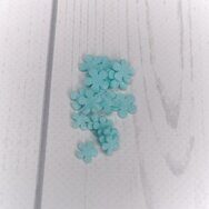 Набор мелких цветочков из мягкого фетра "Пятилистник круглый" 10 мм, (10 шт) цв.аквамариновый