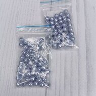 Бусины под жемчуг (пластик) 6 мм (уп. 50 шт), цв.серо-голубой А26
