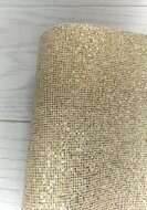 Декоративный кожзам текстурный "Квадратики" 20*30 см, цв.золото перламутр