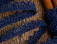 Кружево вязаное (хлопок) 10 мм, цв.темно-синий 29