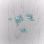 Набор мелких цветочков из мягкого фетра "Три лепестка" 6 мм, (10 шт) цв.аквамариновый