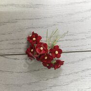 Тайские бумажные цветочки 15 мм, цв.красный