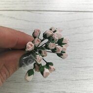 Тайские бумажные цветочки 5 мм "Бутон розы", цв.нежно-розовый