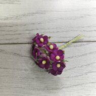 Тайские бумажные цветочки 15 мм, цв.темно-сиреневый/фиолетовый