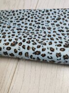 Декоративный кожзам "Леопард"  20*15 см, цв.голубой