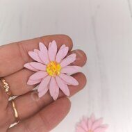 Патч сборный из корейского фетра "Цветок" 50 мм, цв.розово-лавандовый