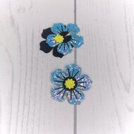 Патч сборный "Цветок 5 лепестков" 45 мм, цв.голубой