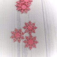Патч-вырубка из глиттерного фоамирана 2 мм "Снежинка 8" 50 мм, цв.розовый