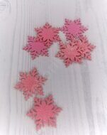 Патч-вырубка из глиттерного фоамирана 2 мм "Снежинка 3" 50 мм, цв.розовый