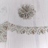 Лента-складка "Мелкие цветочки" 3 см (отрез 55 см), цв.кремовый