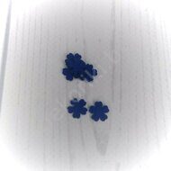 Набор мелких цветочков из мягкого фетра "Пятилистник фигурный" 10 мм, (10 шт) цв.темно-синий