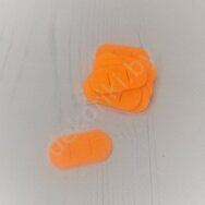 Фетровая основа "Овал с прорезями" 40*20 мм (10 шт), цв.оранжевый неон