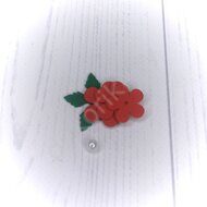 Патч сборный из корейского фетра "Цветок маленький" 25 мм, цв.красный