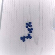 Набор мелких цветочков из мягкого фетра "Три лепестка" 7 мм, (10 шт) цв.темно-синий