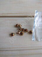 Бусины хрустальные "Рондели" 6 мм, цв.золото с гальваническим покрытием (10 шт)