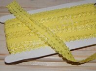 Тесьма эластичная 20 мм с кружевом, для повязок, пастельно-желтый