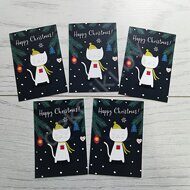 Карточка "Happy Christmas с котом"  7*10 см