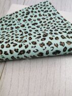 Декоративный кожзам "Леопард"  20*15 см, цв.аквамариновый